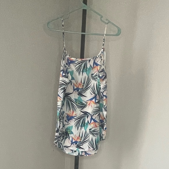 Tropical top. Spaghetti straps. Fun print. - Picture 2 of 2